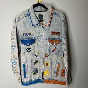 Hand Painted Jean jacket by Lexus Amanda, Size Large